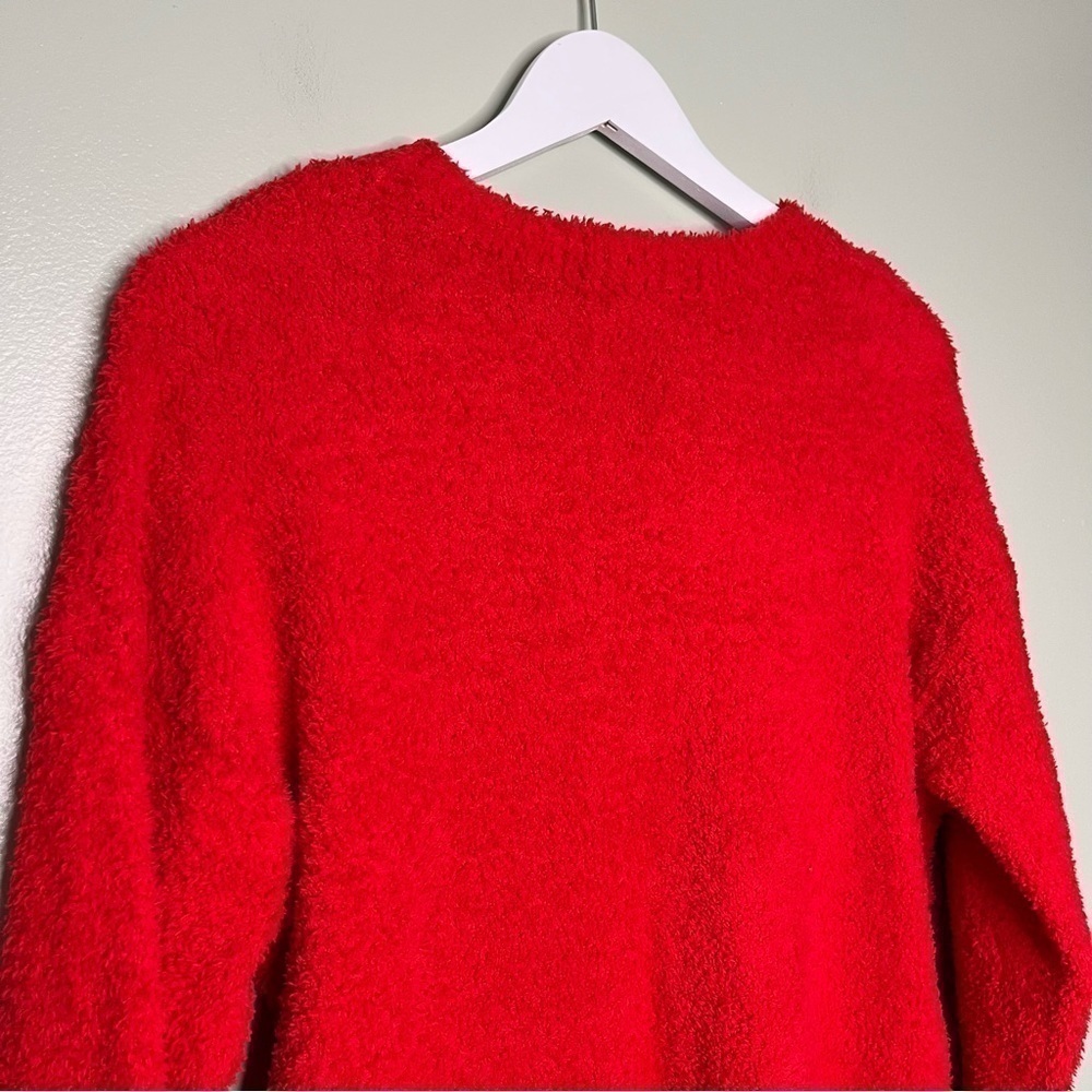 Sanctuary Women’s Fuzzy V Neck Long Sleeve Sweater in Red Size XS - Picture 7 of 11